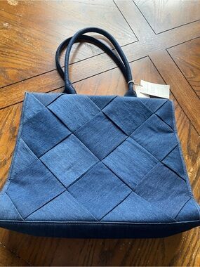 Denim tote with JJ logo